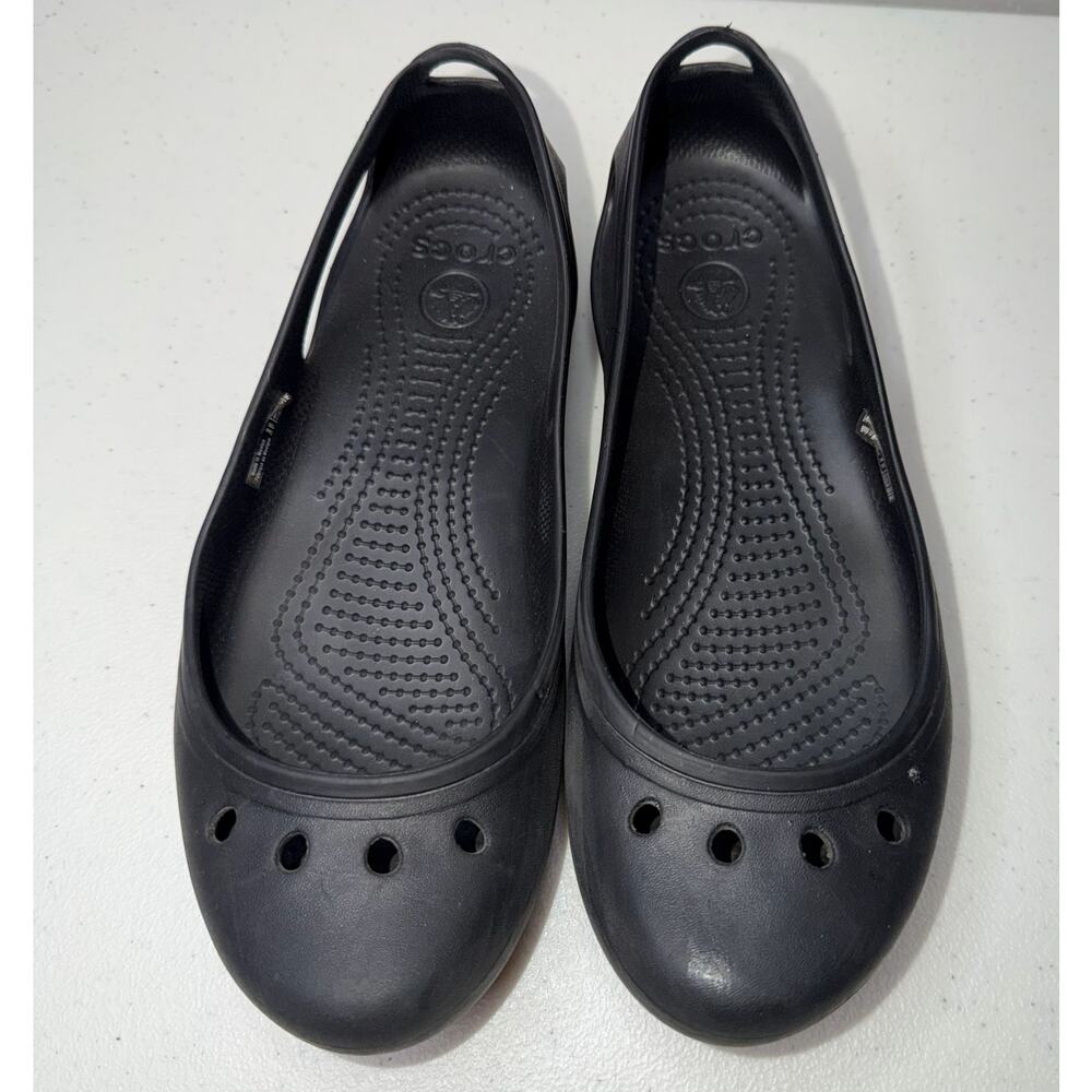 Crocs Kadee Womens Size 7 Black Flat Slip On Shoes